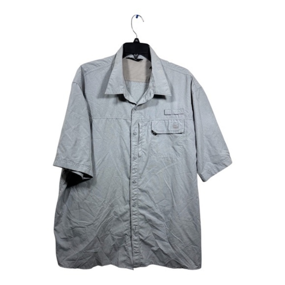 Wrangler Fishing Shirt Mens Size 2XL Grey Lightweight Short Sleeve Hiking Campin
